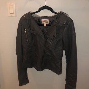 Gray leather forever 21 jacket